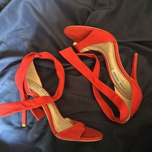 Steve Madden red velvet heels